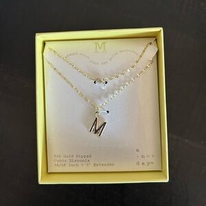 A New Day Gold 'M' Initial Necklace